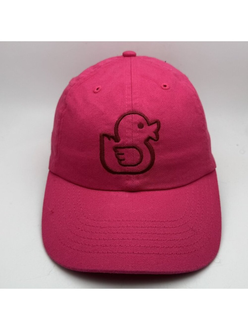 Girls Hot Pink Duck Embroidered Baseball Cap Hat Adjustable Cotton Kids